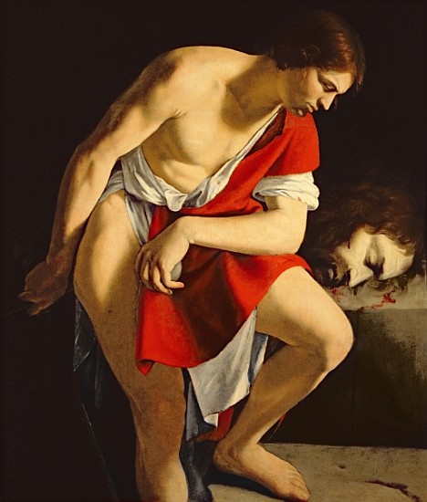 David contemplating the head of Goliath van Orazio Gentileschi