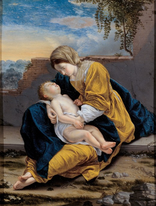 Madonna and Child in a landscape van Orazio Gentileschi