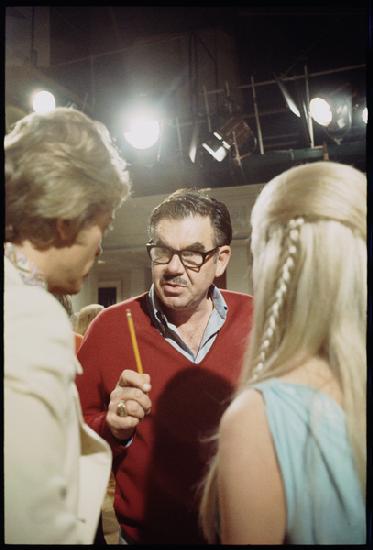 Russ Meyer on the set of Beyond the Valley of the Dolls