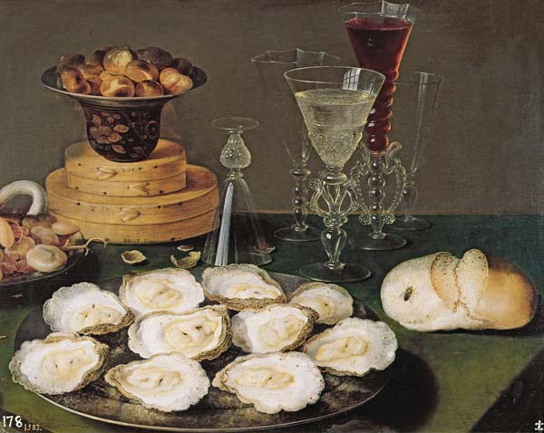 Still Life with Oysters and Glasses van Osias Beert I.
