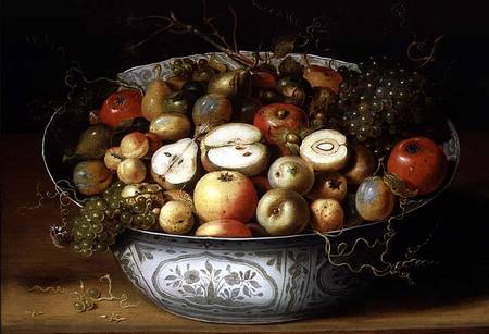 Still Life of Fruit in a Porcelain Bowl van Osias Beert I.
