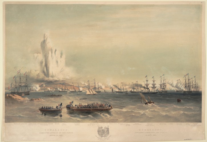 Bomarsund. Combined attack on the forts. August 15, 1854 van Oswald Walter Brierly