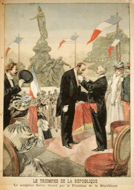 Jules Dalou (1838-1902) being awarded with the medal of the Legion of Honour by Emile Loubet (1838-1 van Oswaldo Tofani