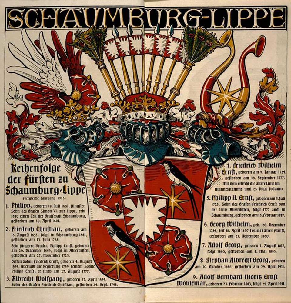 Schaumburg-Lippe. / Row of the princes of Schaumburg-Lippe van Otto Hupp