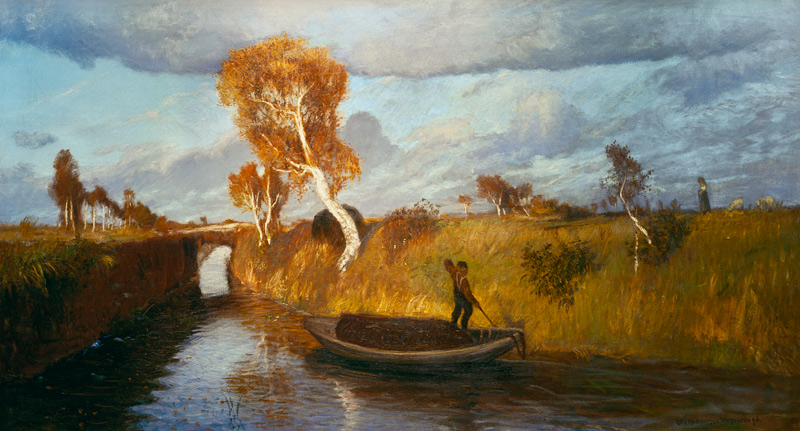 Bridge in the Moor (Autumn) van Otto Modersohn