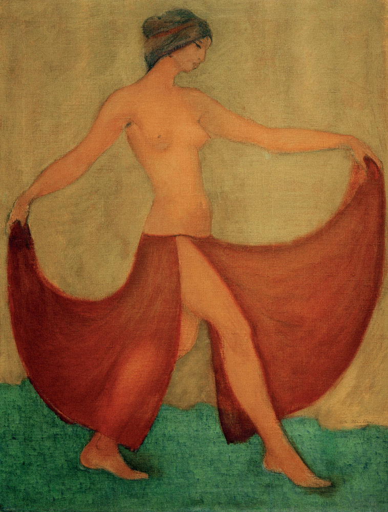 Tanzende (Maschka) van Otto Mueller