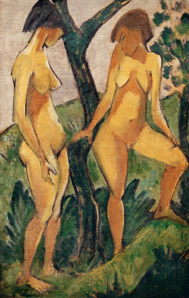 Zwei Mädchen van Otto Mueller