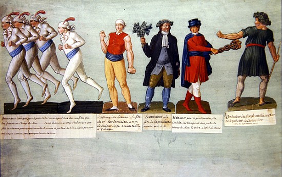 Athletes and participants in festivals during the French Revolutionary period van P. A. Lesueur