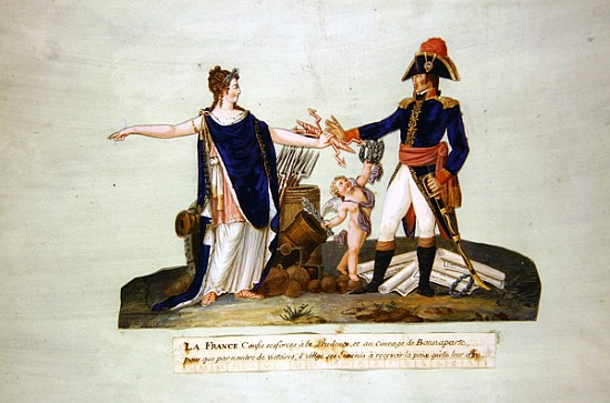 ''France entrusts her forces to Prudence and to the courage of Bonaparte. c.1800 van P. A. Lesueur