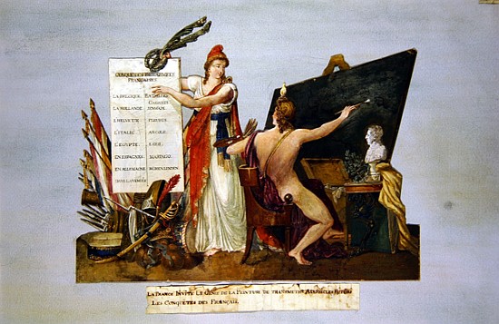 France invites the Genius of Painting to transmit to future generations the story of French conquest van P. A. Lesueur