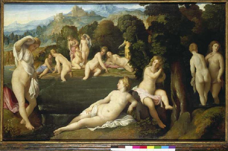 Diana entdeckt den Fehltritt der Callisto. van Palma il Vecchio (eigentl. Jacopo Negretti)