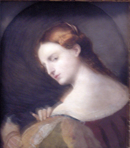 Bildnis einer jungen Frau im Profil van Palma il Vecchio (eigentl. Jacopo Negretti)