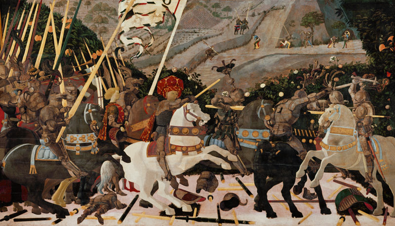 Niccolò da Tolentino in der Schlacht von San Romano van Paolo Uccello