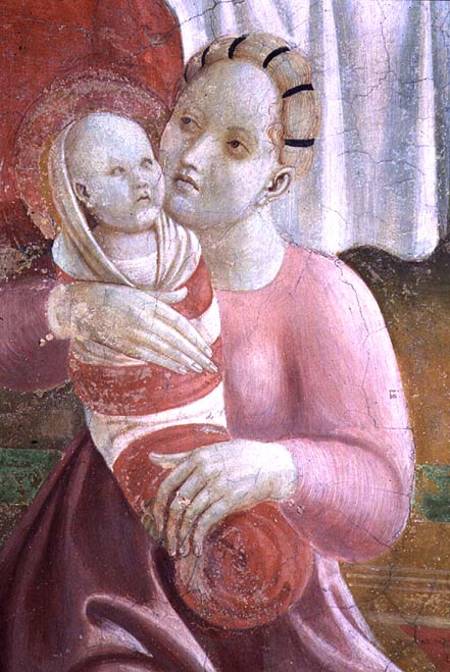 The Lives of The Virgin and St. Stephen, detail showing a mother and child, from the Cappella dell'A van Paolo Uccello