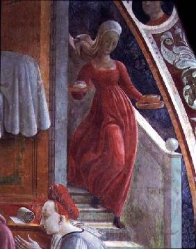 The Birth of the Virgin, detail of a servant girl from the fresco cycle The Lives of the Virgin and