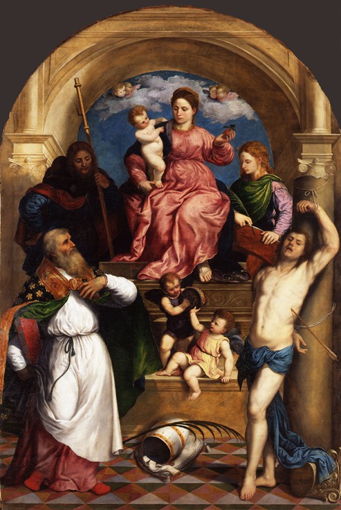 Enthroned Madonna with Child and Saints van Paris Bordone
