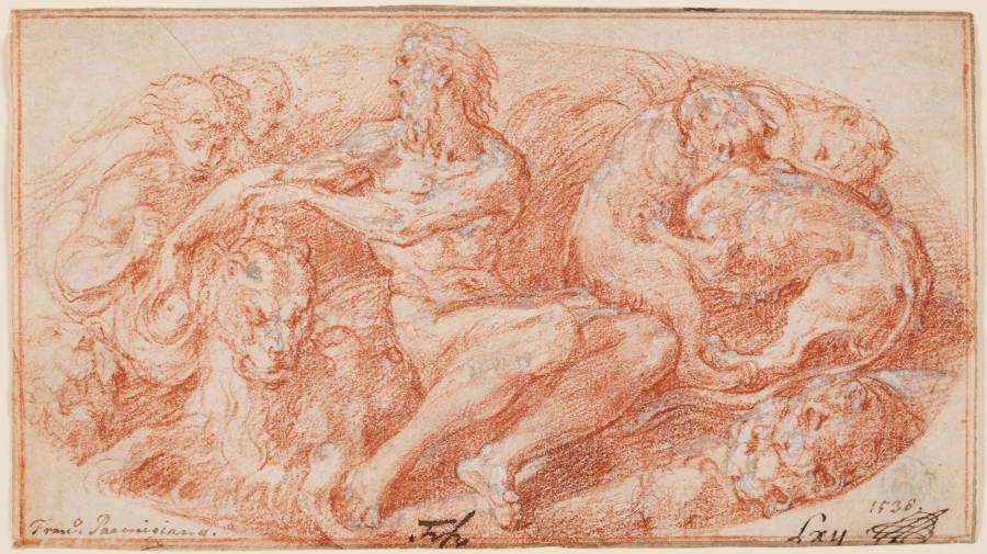 Daniel in der Löwengrube van Parmigianino