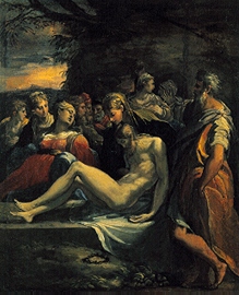 Die Grablegung Jesu. van Parmigianino