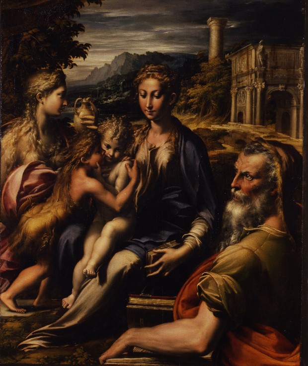 Madonna and Child with Saint (Madonna di San Zaccaria) van Parmigianino