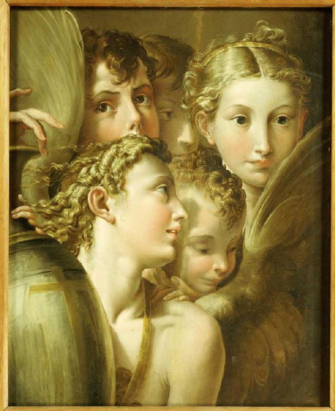 Fünf Engel. van Parmigianino (nach)