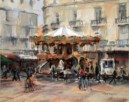 Little Carousel, Montpellier (pastel on paper)  van  Pat  Maclaurin