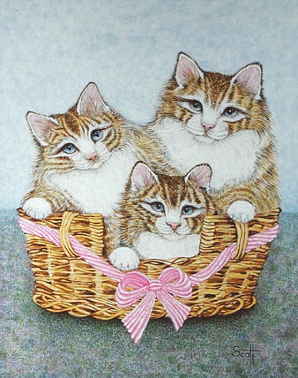 Sister Kittens (oil on canvas)  van Pat  Scott
