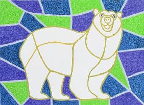 Polar Bear on Stained Glass