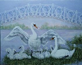The Family Swan (acrylic) 