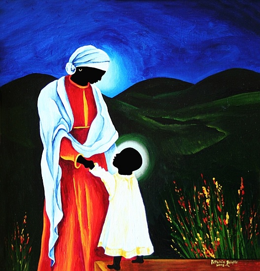 Madonna and child - First steps van Patricia  Brintle