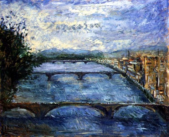 Bridges Over the Arno, 1995 (oil on canvas)  van Patricia  Espir