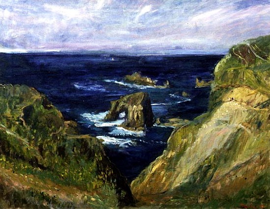 The Hole in the Rock, Cornwall, 1997 (oil on canvas)  van Patricia  Espir