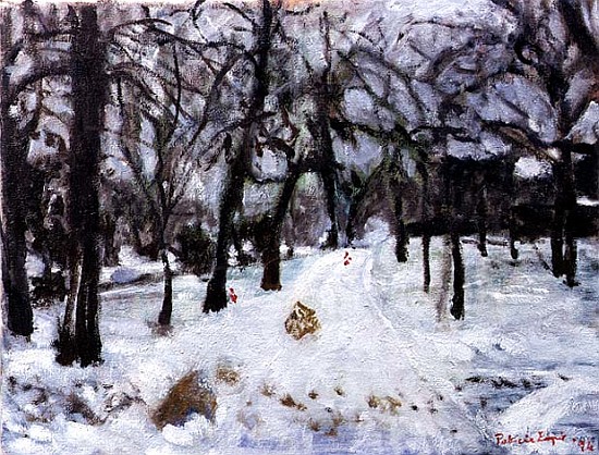 Tracks in the snow, 1994 (oil on canvas)  van Patricia  Espir