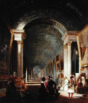 View of the Grande Galerie of the Louvre