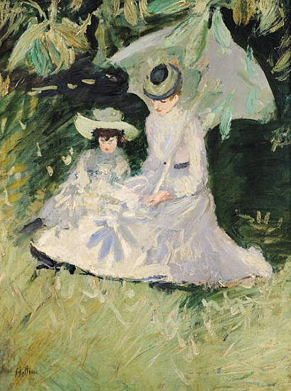 Madame Helleu and her Daughter at the Chateau of Boudran van Paul Cesar Helleu