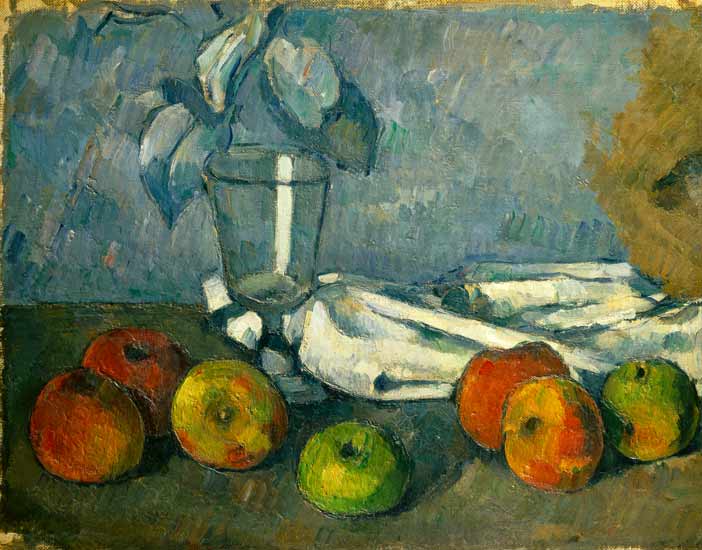 Glas en appels  van Paul Cézanne