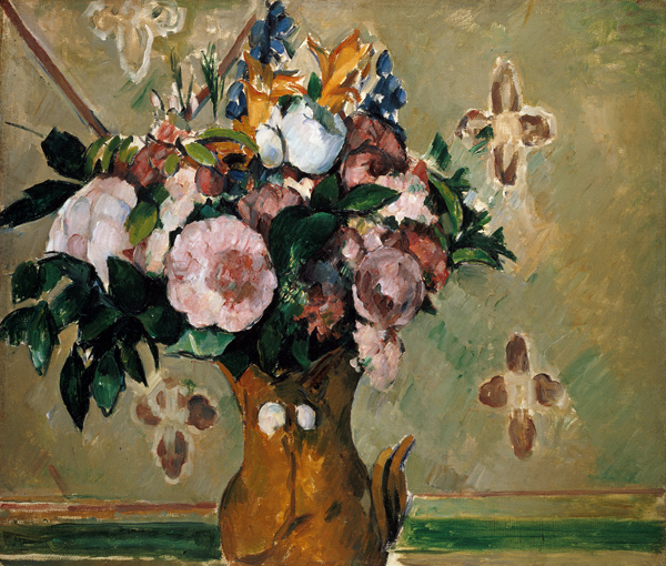 Blumenstrauss in einer braunen Vase I. van Paul Cézanne