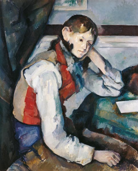 The Boy in the Red Waistcoat van Paul Cézanne