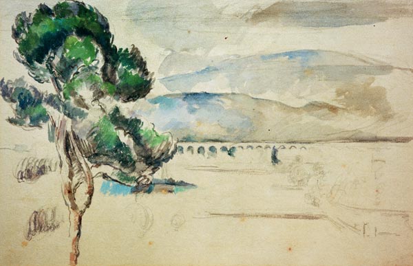 Arc Valley with Viaduct van Paul Cézanne