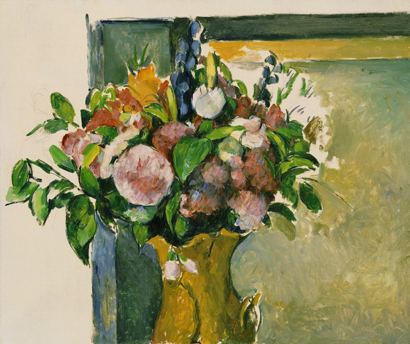 Flowers in a Vase van Paul Cézanne