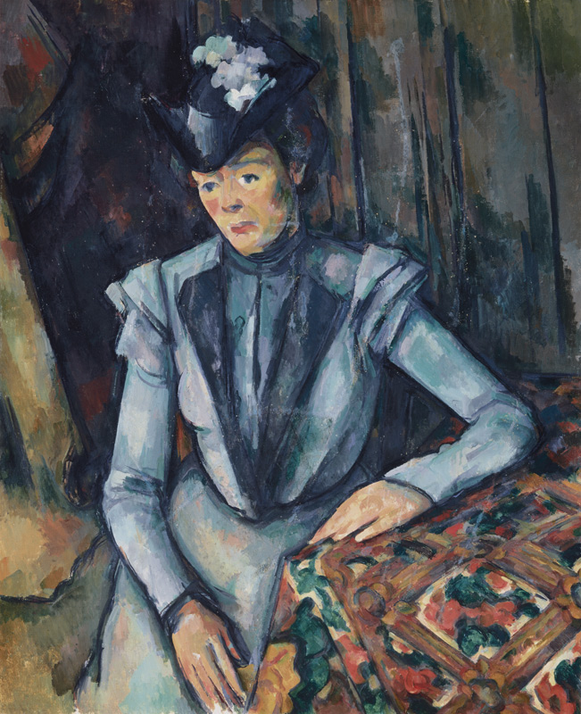 Lady in blue (Madame Cézanne) van Paul Cézanne