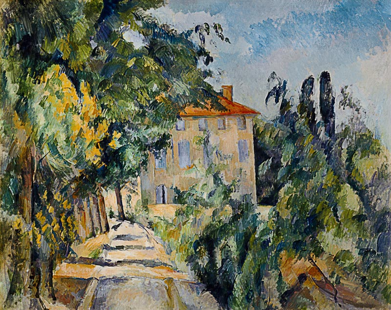 Haus mit rotem Dach van Paul Cézanne