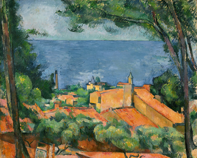 De burcht van  Estaque  - Paul Cézanne van Paul Cézanne