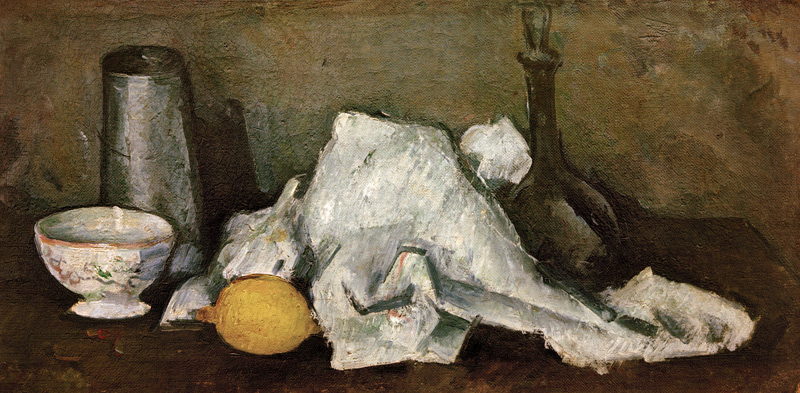 Melkkannetje en citroen van Paul Cézanne