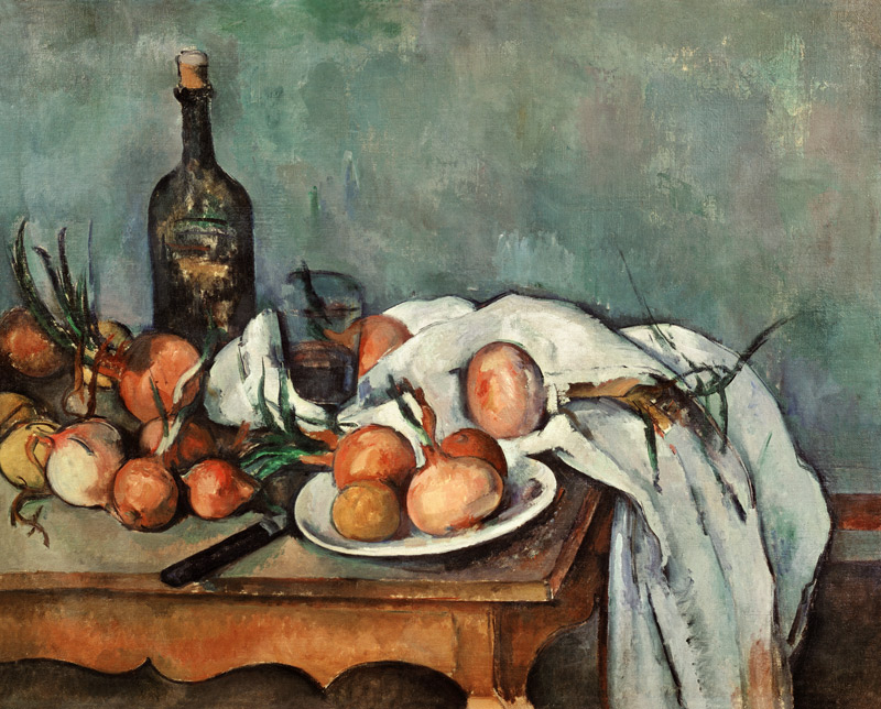 Stilleven met uien  van Paul Cézanne