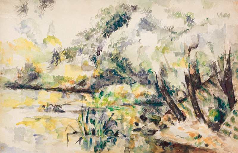 Landscape in the swamps van Paul Cézanne