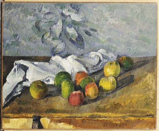 Apples and a Napkin van Paul Cézanne