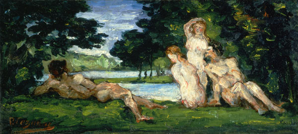 Bathers, Male and Female van Paul Cézanne