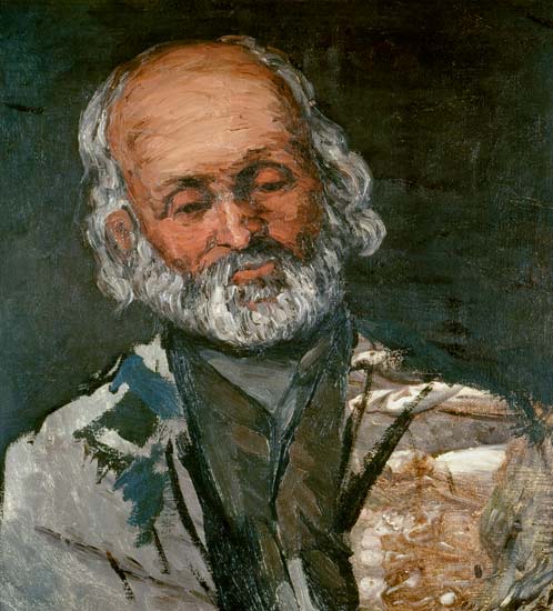 Bildnis eines alten Mannes (Père Rouvel à Bennecourt) van Paul Cézanne