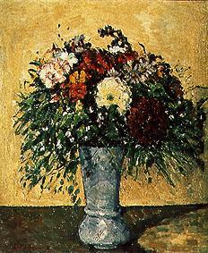 Blumenstrauß in blauer Vase van Paul Cézanne
