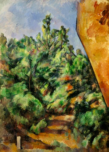 Der rote Felsen van Paul Cézanne